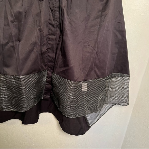 Eyedoll Button Down Swing Blouse Black Sparkle Mesh Hem - Picture 5 of 11